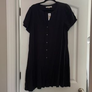 Loft NWT black drop waist dress